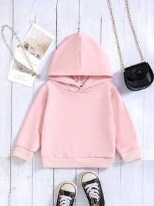 Baby Girls Sweatshirt With Slogan Graphic Print On Back - Pink - View 2