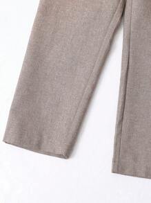 SHEIN Young Boys' Zipper Fly Elastic Waist Casual Pants, Long