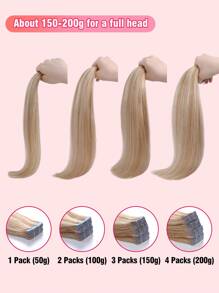 20 stuks rechte tape-in 100% menselijk haarverlenging voor salon zijdezachte naadloze onzichtbare balayage gouden asblonde blonde gemengd met gebleekte blonde highlight voor dun haar vrouw tape-in haar tape-ins haarverlengingen