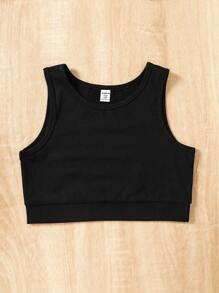 SHEIN Tween Girl 3pcs Hoodie Sweatshirt With Front Print - Black - View 5