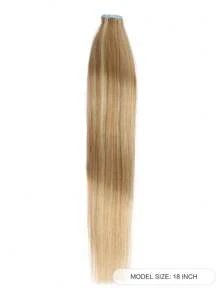 20 stuks rechte tape-in 100% menselijk haarverlenging voor salon zijdezachte naadloze onzichtbare balayage gouden asblonde blonde gemengd met gebleekte blonde highlight voor dun haar vrouw tape-in haar tape-ins haarverlengingen