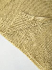 SHEIN LUNE Áo khoác cardigan dài tay thường ngày có túi cho nữ, thiết kế rộng rãi và thoải mái - màu xanh lá - Xem 4
