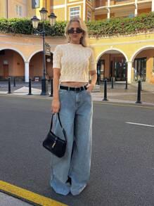 Forever 21 Fall & Winter Women Beige Christmas/Fitted/Bzsic/Cute/Crew Neck /Back To School/Homecoming/Plain/Teacher/Business Casual/Office Wear/Turtleneck/Essentials Knit Sweater - Apricot - View 15