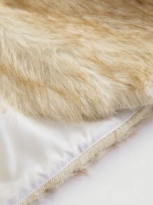 SHEIN MOD Women Khaki Crop Faux Fur Jacket, Fur Coat,Winter Women Coat, Women Outfit