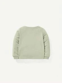 Cozy Pixies Baby Boy 4pcs Solid Color Crew Neck Long Sleeve Top And Ankle Length Pants Set - Green - View 2