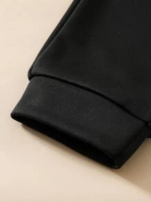 Tween Boy All-Match Versatile Casual Letter Print Jogger Sweatpants - Black - View 4