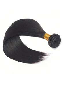 直发 1 束巴西处女真人发束 直发 100% 未加工真人发 1 件直发编织真人发束 - Natural Black - 查看 3