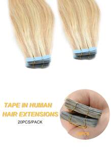 20 件直发带，100% 真人发质，适用于沙龙，丝滑无缝隐形挑染，脏金色，挑染，漂白金色，适合稀疏头发女性，自然外观，高品质挑染接发，万圣节服装 - S18/613 - 查看 4