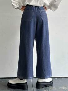 FRIFUL Women Straight Leg Casual Denim Jeans,Baggy Jeans - Blue - View 5