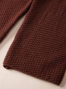 SHEIN Vintaside Kids Baby Girl Fashionable Cute Sweater Set - Brown - View 4