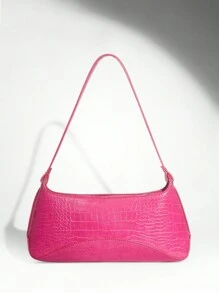 SHEIN BAE Fashionable Solid Color Shoulder Bag, Suitable For Women Daily Use, Date Gift - Hot Pink - View 6