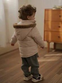 SHEIN 男宝宝可爱加厚休闲冬季夹克 - 彩色 - 查看 8