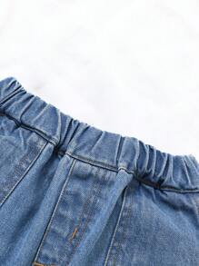 Cozy Pixies Quần Jeans Xanh Denim Cà Rốt Thời Trang Thường Ngày Cho Bé Trai, Quần Áo Ngoài Trời Cho Bé Trai - Rửa trung bình - Xem 3