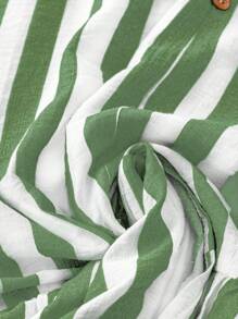 SHEIN LUNE Plus Size Women's Striped Print Spaghetti Strap Dress - Multicolor - View 3