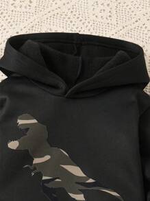 SHEIN 2 件儿童男童休闲街头迷彩连帽运动衫和抽绳迷彩裤针织 2 件套，适合学校、花园、海滩、生日、秋冬季节，羊毛，加厚 - 彩色 - 查看 4