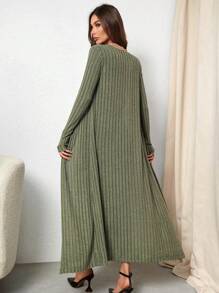 SHEIN Privé Damen Kleid mit quadratischem Ausschnitt und Lange Mantel