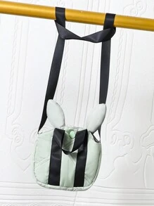 Tween Girl Korean Diamond Check Quilted Loose Padded Coat, Winter - Green - View 6