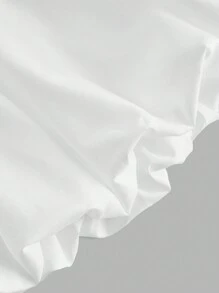 SHEIN MOD Casual Plain Woven High Waist Loose Bubble Women Skirt - White - View 5