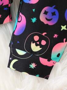 2pcs Baby Boy Halloween Black Autumn Cute Matching Family Outfit - Black - View 4