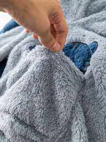 SHEIN 2 pièces/Ensemble Pull épais en polaire et pantalon, style preppy pour garçons enfants - Bleu azur - Voir 6