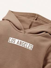 Cozy Pixies Cozy Cub Baby Boy Solid Color Sweatshirt With Letter Print - Brown - View 4