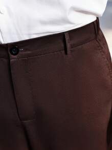 Manfinity Mode Pantaloni casual slim fit da uomo con design graduale della cintura con bottoni e tasche