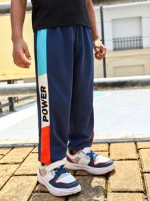 SHEIN Young Boy Fashion Sports Skateboard Baseball Basketball Street Style Mixed Print Warm Winter Pants - Multicolor - View 4