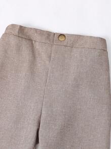 SHEIN Young Boys' Zipper Fly Elastic Waist Casual Pants, Long