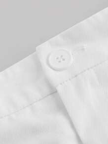 SHEIN MOD White Belted Pleated Cargo-Style Straight-Leg Pants,Gym Women Clothes,Cargo Women Pants,Business Women Clothes,Street Wear Women,Baggy Women Pants,Homecoming