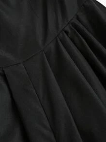 Zolique Ladies' Solid Color Loose Strapless Casual Jumpsuit, Everyday Wear - Black - View 4