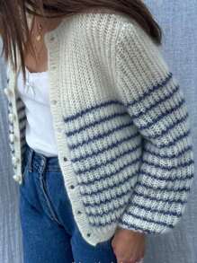 INAWLY Cárdigan informal de mujer con bloques de color y rayas, primavera otoño