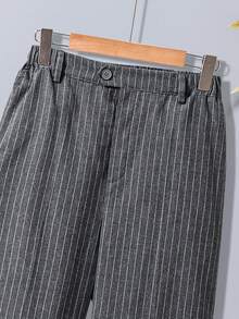 Gestreifte Anzughose für Teenager Jungen, geeignet für formelle Anlässe - Dunkelgrau - Übersicht 4