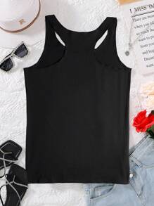 INAWLY Áo thun cổ tròn in khẩu hiệu thường ngày cỡ lớn dành cho nữ Áo thun họa tiết dành cho nữ - màu đen - Xem 2