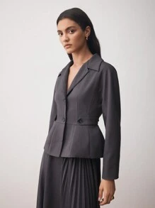 BizChic Women Vintage Elegant Waisted Business Suit Jacket Fall Women Outfits