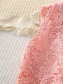 Bộ đồ 2 món cho bé gái, họa tiết hoa nhí dễ thương, áo không tay và chân váy. - Hồng - Xem 5