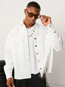 Forever 21 Boxy Oversized Long Sleeve Shirt In White - White - View 6