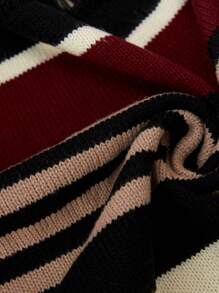 大码女式拼色流苏长袖开衫 - 彩色 - 查看 3