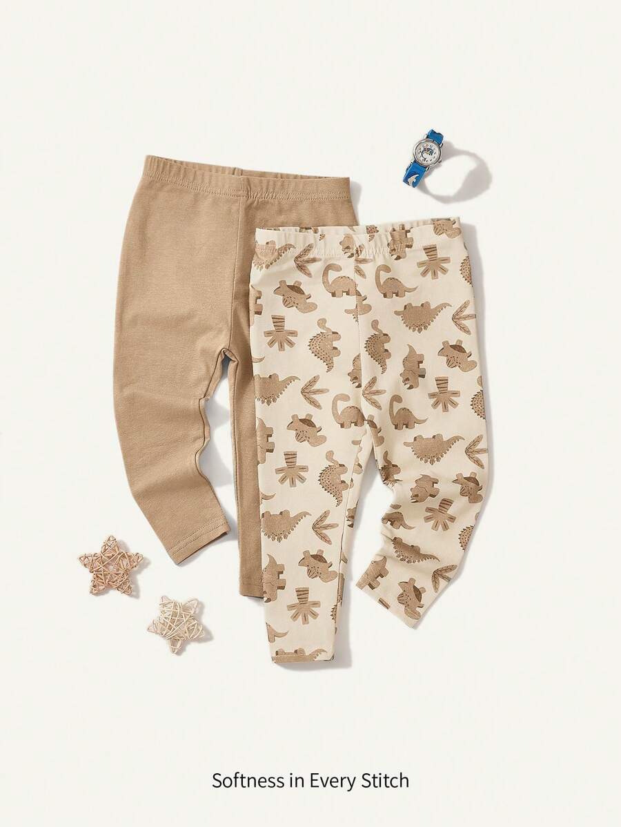 Cozy Pixies 2 件装男婴恐龙印花慢跑裤套装