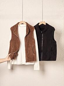 Chiquease Stand Collar Zip-Up Thermal Lined Jacket Set - Multicolor - View 3