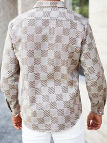 Manfinity Homme Áo Sơ Mi Nam Dài Tay In Họa Tiết Kẻ Sọc - Nhiều màu - Xem 7