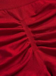 Easithlete Women's Solid Color Ruched Casual Sports Shorts - Multicolor - View 3