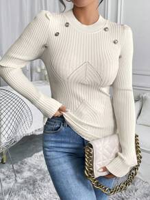 SHEIN Clasi Women's Slim-Fit Textured Jacquard Turtleneck Sweater Top For Warmth And Style, Perfect As A Base Layer.Parties, Music Festivals, Home Wear, Back-To-School Events, Gifting, And Shopping.Fall Sweaters,Basic Top,Winter Clothes