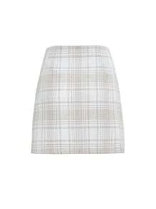 FRIFUL Women's Plaid A-Line Mini Skirt Fall,Winter - Apricot - View 9
