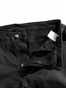Manfinity LEGND Jeans negros elásticos y ajustados de talla grande para hombre