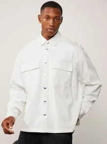 Forever 21 Boxy Oversized Long Sleeve Shirt In White - White - View 5