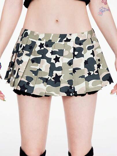 Kawaii Y2K Cute & Sexy Camouflage Low Waist Super Short Mini Skirt For Women