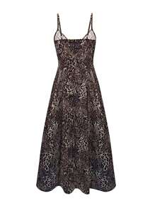 INAWLY Vestido de tirantes con estampado de leopardo de moda de verano para mujer