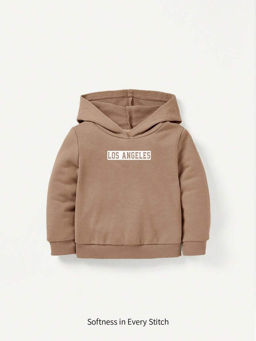 Cozy Pixies Cozy Cub Baby Boy Solid Color Sweatshirt With Letter Print - Brown - View 1
