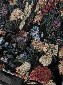 SHEIN MOD 蝴蝶图案复古宫廷华丽荷叶边女式上衣，适合度假、90年代、哥特、冬季、僵尸新娘、晚宴、生日、返校节等场合。 - 黑色 - 查看 4