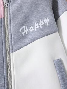 Tween Girls 2pcs Outfit - Zip-Up Hoodie Jacket And Jogger Pants Set, Casual Sporty Winter Suit